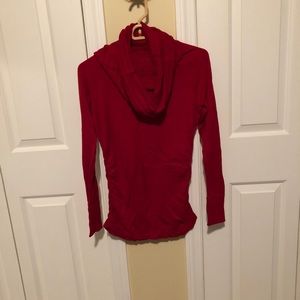 Red cowl neck sweater